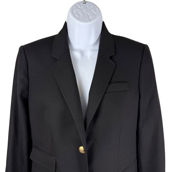 J. Crew Jacket Womens 4 Tall Black Schoolboy Blazer Wool Academia Quiet Luxury - Picture 2 of 10